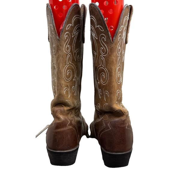 Justin Western Cowboy Boots 10.5 Puma Tan Leather Cowgirl Coastal Boho L2703 - Picture 5 of 12